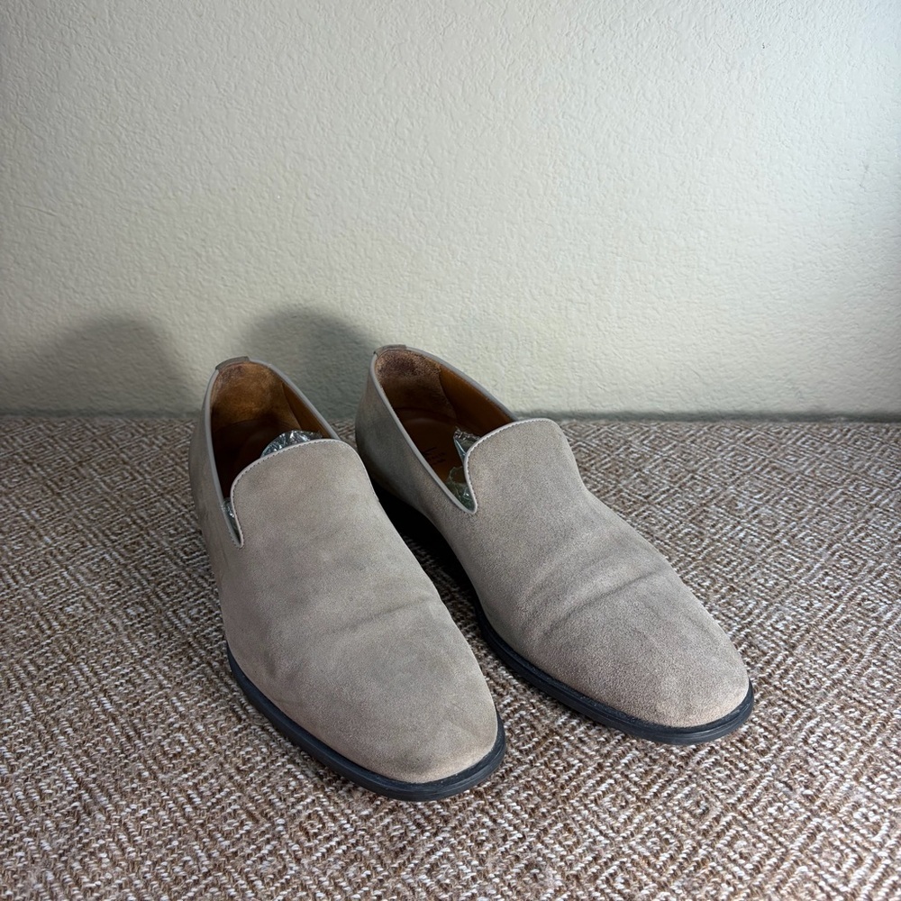Aquatalia Mens Aiden Suede Loafer Gray Size 11.5 M MADE IN ITALY Business Casual